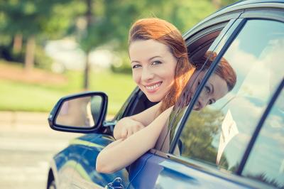 Happy in car Supporting