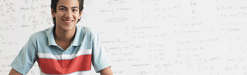 student sitting on desk