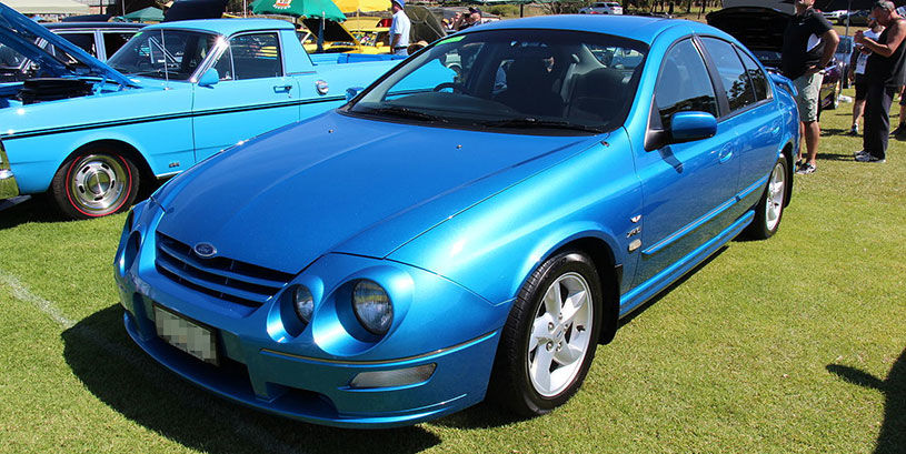 ford falcon blue parked