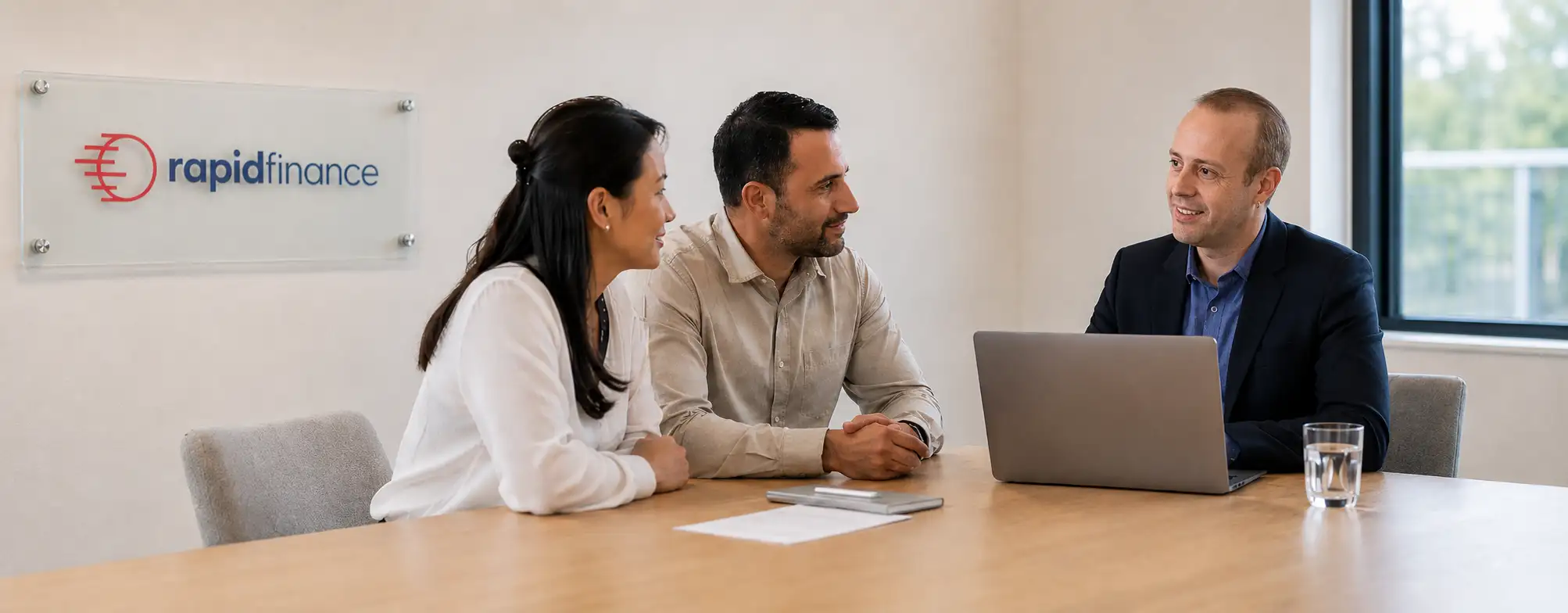 rapid finance office with clients